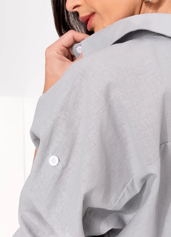 Quintess - Camisa Cinza Claro em Alfaiataria. 7