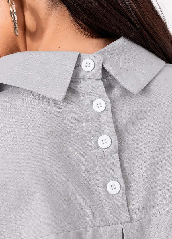 Quintess - Camisa Cinza Claro em Alfaiataria. 8