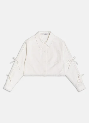 Authoria - Camisa com Amarrações nas Mangas  Off White - AUTHORIA
