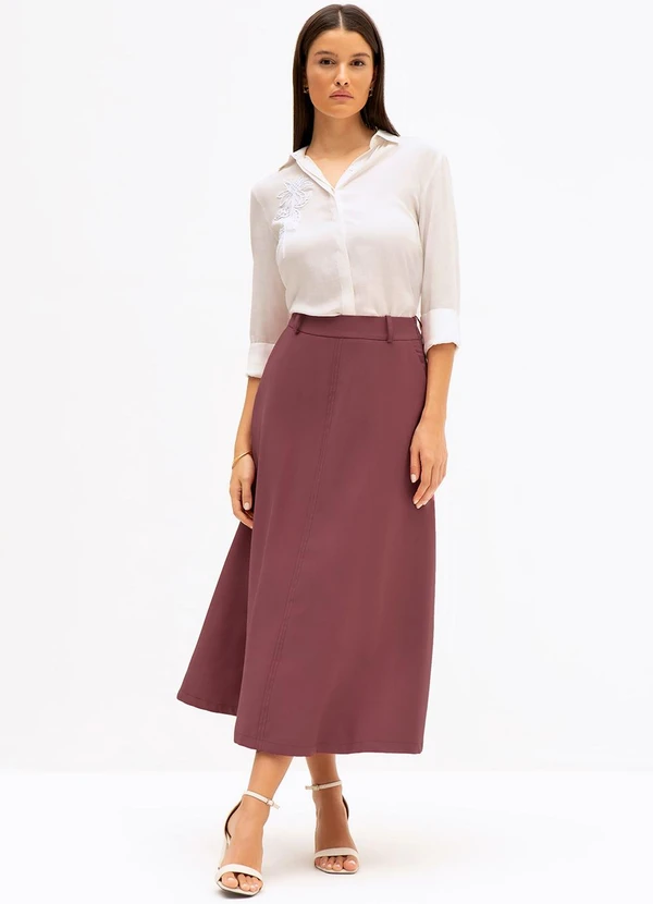 Principessa - Camisa Comfy em Viscose com Bordado Floral Off White Gisandra 5