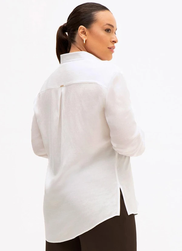 Principessa - Camisa Comfy em Viscose com Bordado Floral Off White Gisandra 7