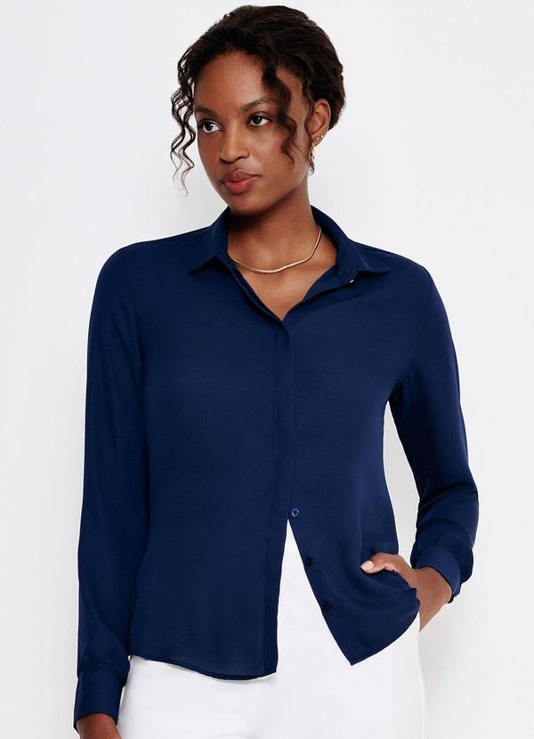 Principessa - Camisa com Botão Dourado Blair Marinho