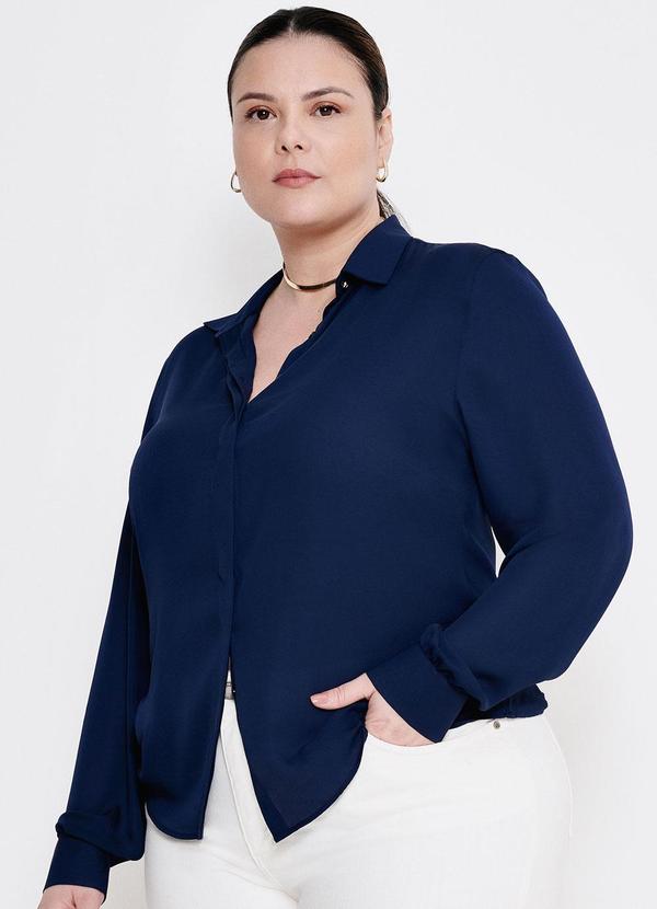 Principessa - Camisa com Botão Dourado Blair Marinho 3