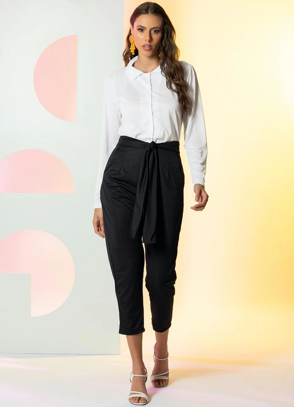 Moda Pop - Camisa com Botões Branca 5