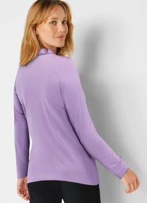 bonprix - Camisa com Botões Lilás - BONPRIX