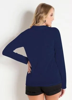 Moda Pop - Camisa com Botões Marinho - MODA POP