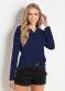 Moda Pop - Camisa com Botões Marinho - variação: Marinho