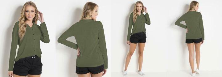 Camisa com Botes Verde Militar
