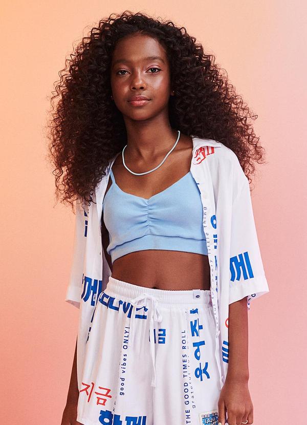 I Am - Camisa com Estampa em Coreano Off White