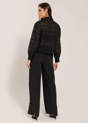 Sofie - Camisa com Gola Estruturada Preto - SOFIE