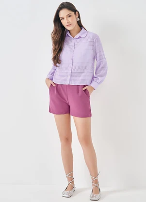 Sofie - Camisa com Gola Estruturada Roxo - SOFIE