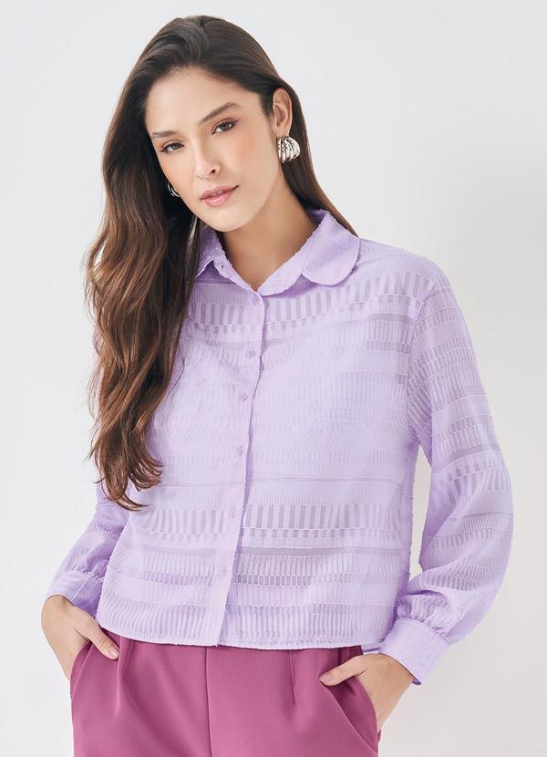 Sofie - Camisa com Gola Estruturada Roxo