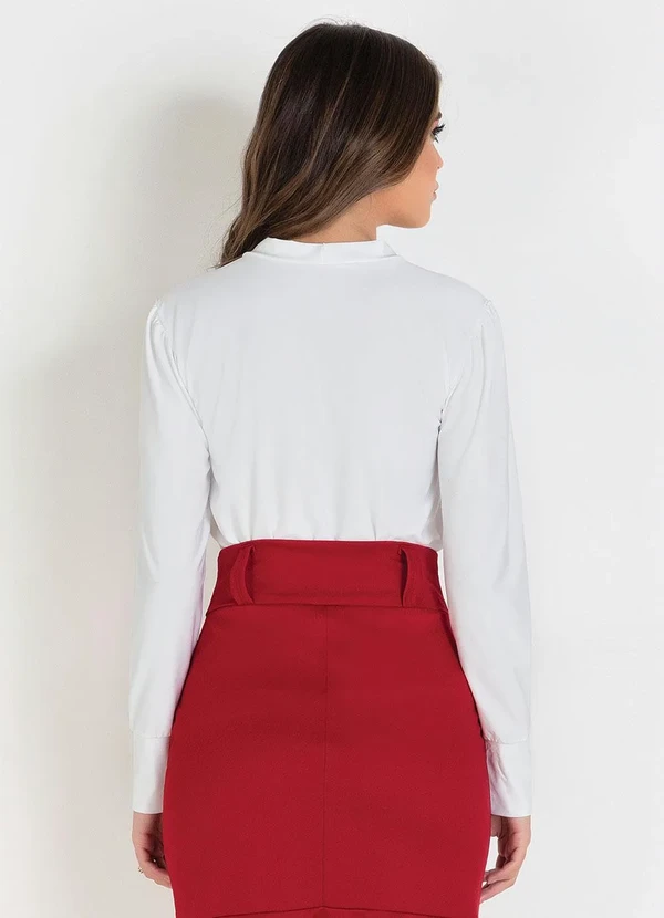 Rosalie - Camisa com Gola Laço  Off White 3