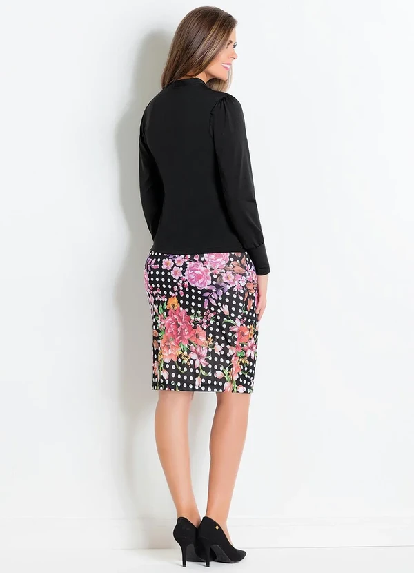 Rosalie - Camisa com Gola Laço Preta