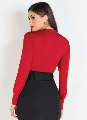 Rosalie - Camisa com Gola Laço Vermelha - ROSALIE