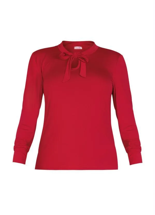Rosalie - Camisa com Gola Laço Vermelha