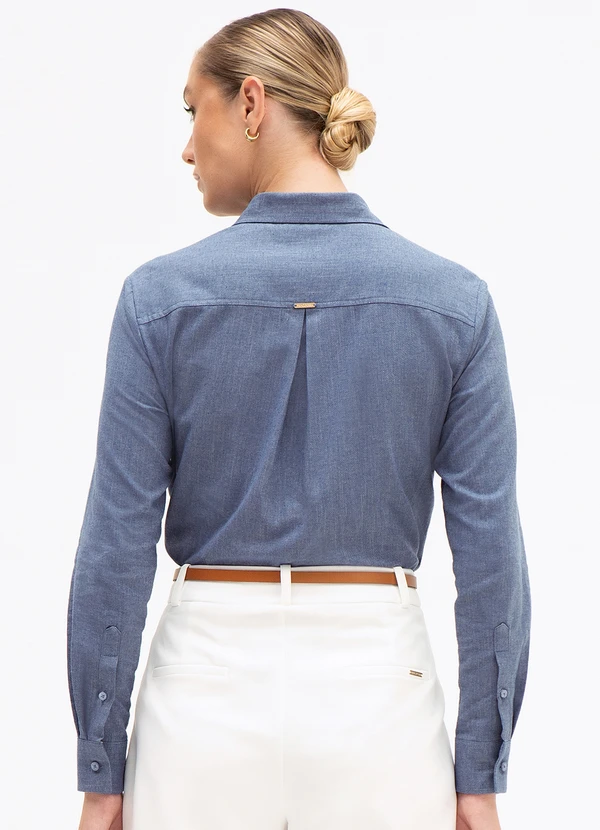 Principessa - Camisa Comfy em Algodão Azul Médio Feliciana 2