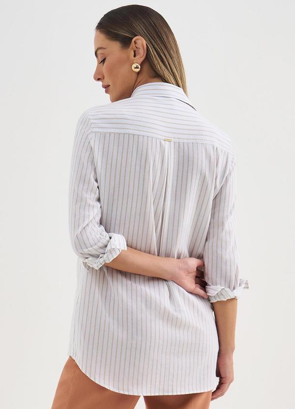 Principessa - Camisa Comfy de Algodão Off e Bege Belmira 2