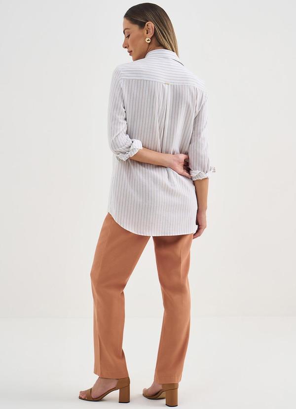 Principessa - Camisa Comfy de Algodão Off e Bege Belmira 4