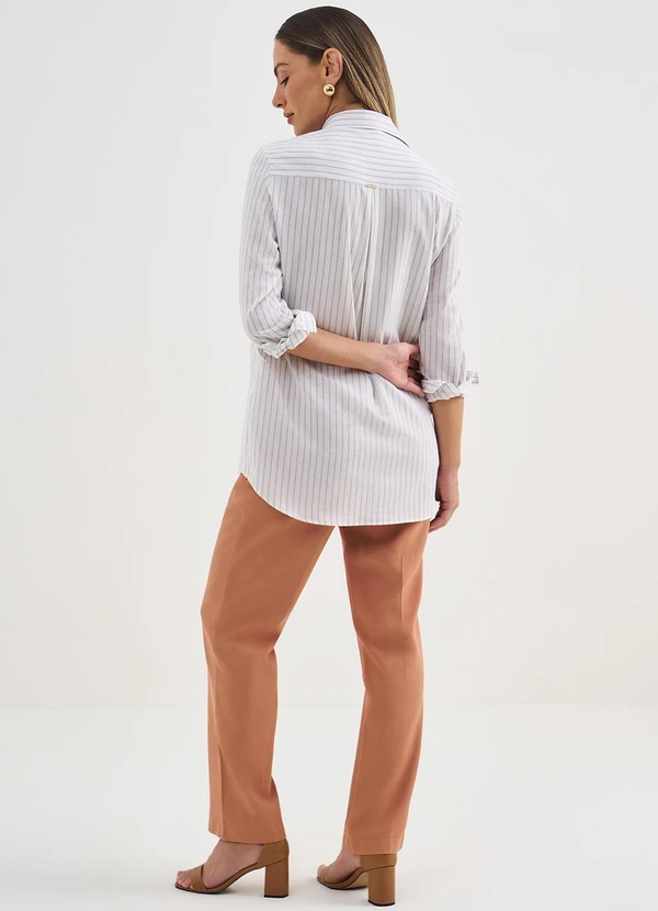 Principessa - Camisa Comfy de Algodão Off e Bege Belmira 4