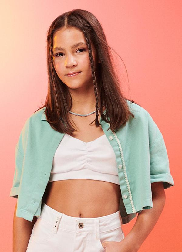 I Am - Camisa Cropped Água Verde