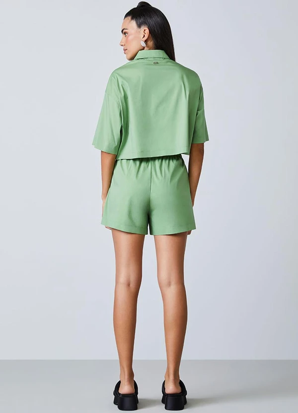 Authoria - Camisa Cropped Verde com Strass Verde 4