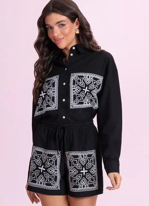 Angel - Camisa de Algodão Preto - ANGEL