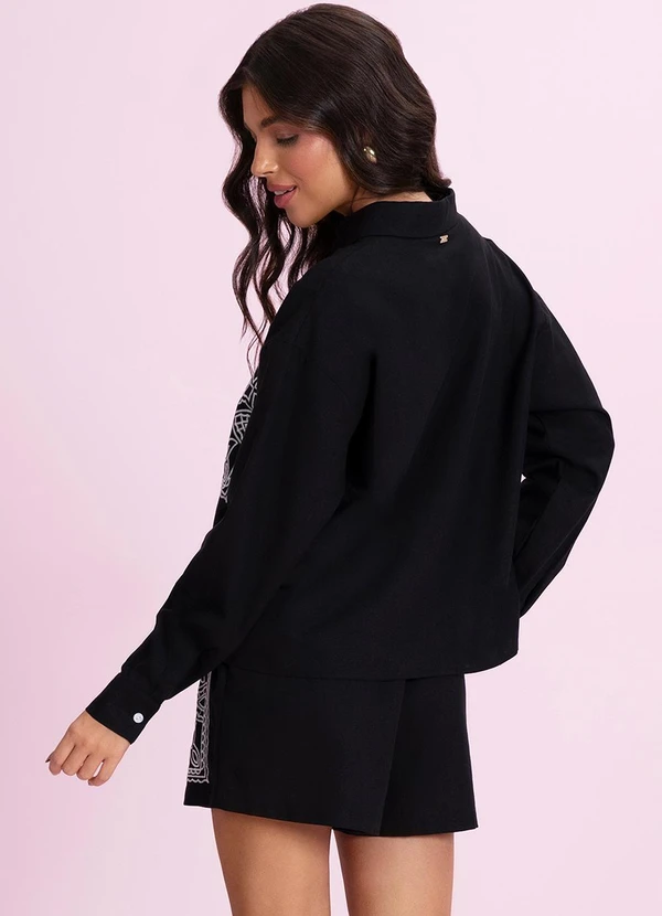 Camisa De Algodao Preto - ANGEL