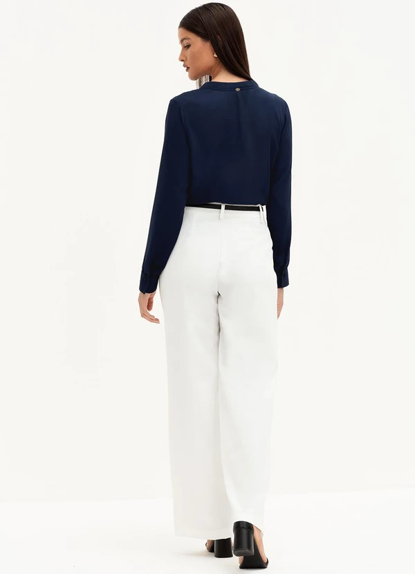 Principessa - Camisa de Crepe com Pregas Frontais Marinho Valéria 4