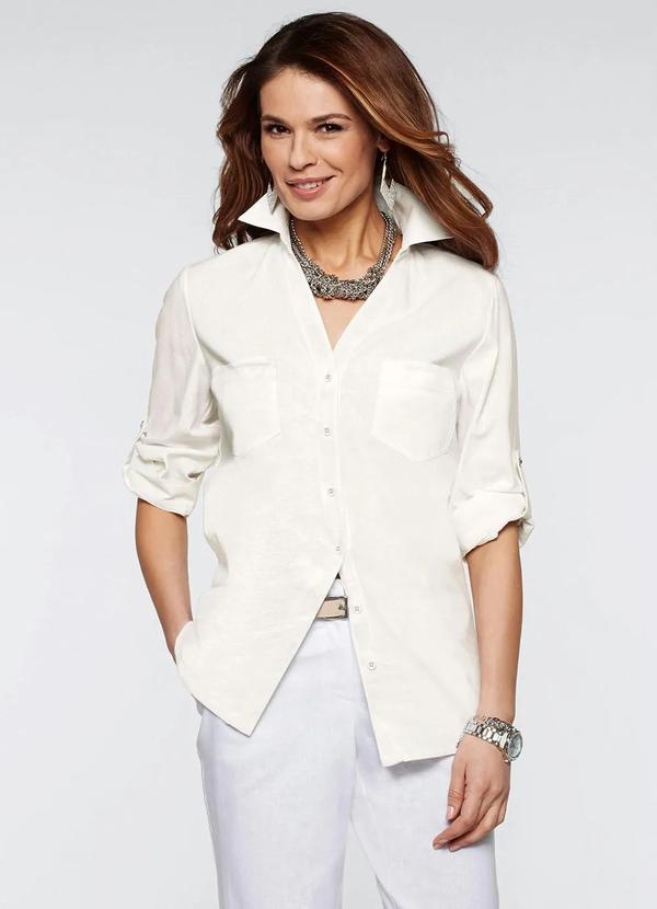 bonprix - Camisa de Linho Off White 2