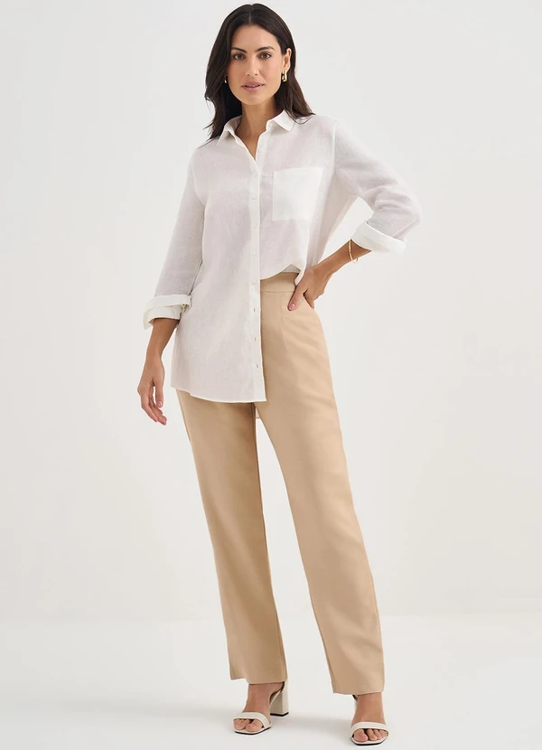 Principessa - Camisa de Linho Oversized Off White Daphne 3