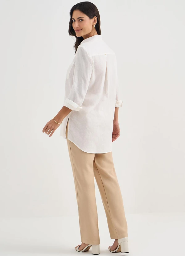 Principessa - Camisa de Linho Oversized Off White Daphne 4