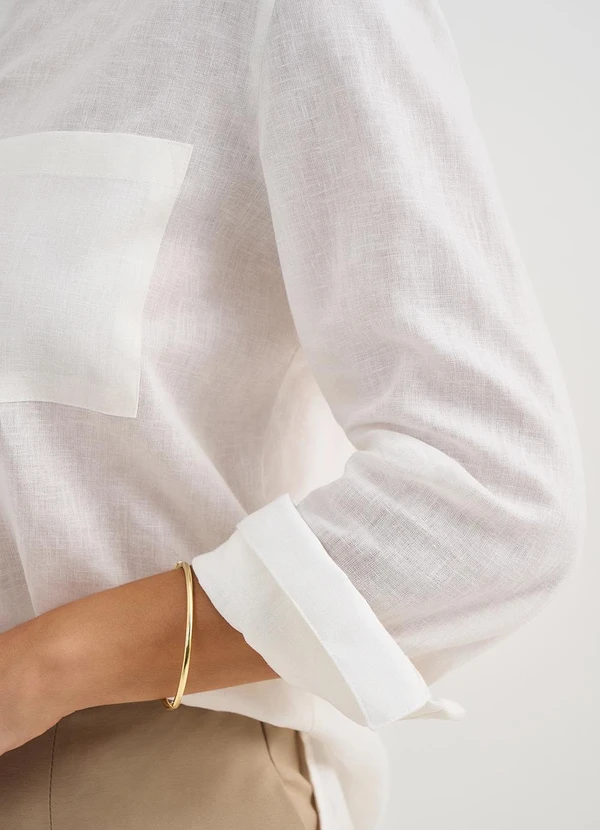 Principessa - Camisa de Linho Oversized Off White Daphne 8