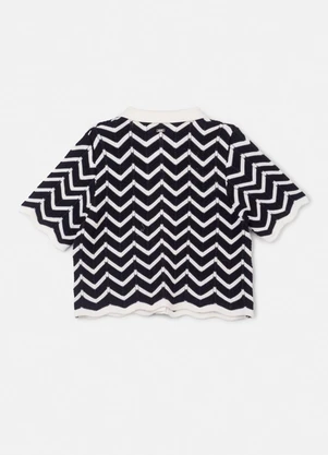 Authoria - Camisa de Tricot Preto e Branco Preto - AUTHORIA