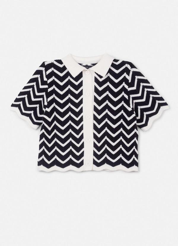 Authoria - Camisa de Tricot Preto e Branco Preto
