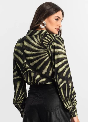 Endless - Camisa de Viscose Manga Longa Verde - ENDLESS