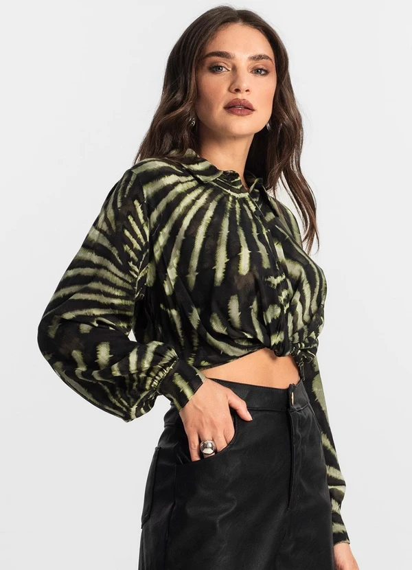 Endless - Camisa de Viscose Manga Longa Verde 4