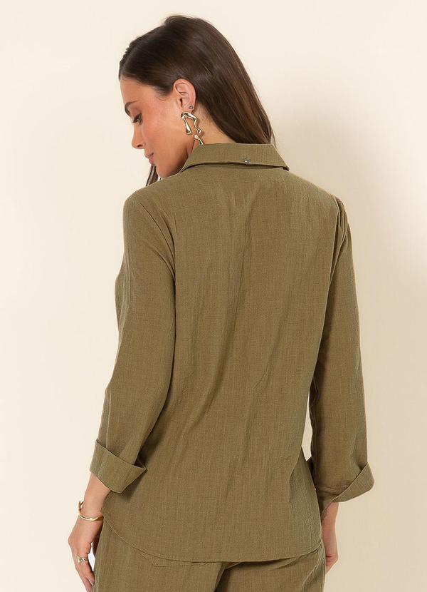 Gris - Camisa em Algodão Marrom Escuro 2