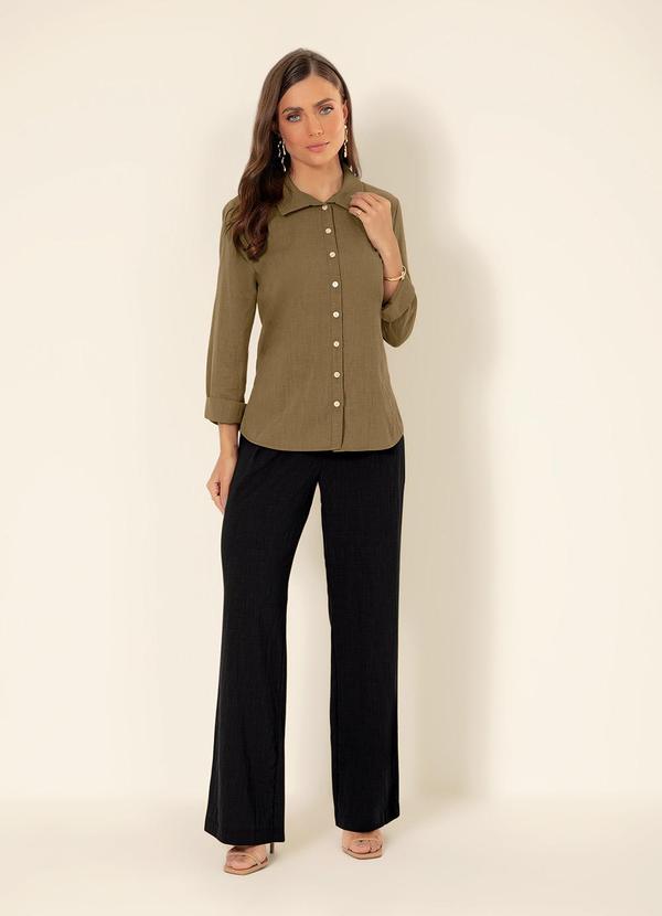 Gris - Camisa em Algodão Marrom Escuro 4