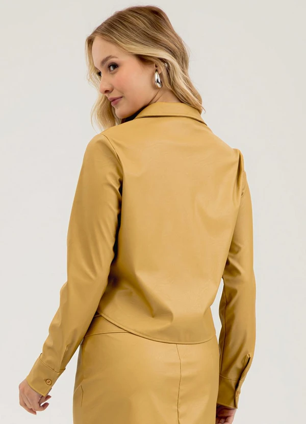 Camisa em Material Sintetico Caramelo - CATIVA