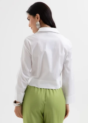 Cativa - Camisa em Tricoline com Bordado a Laser Branco - CATIVA
