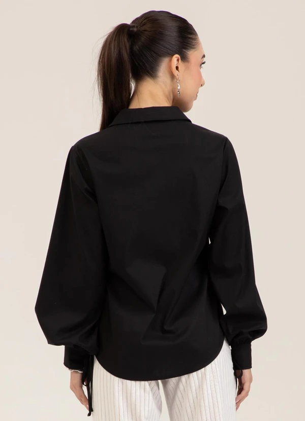 Camisa em Tricoline CATIVA You Preto - CATIVA