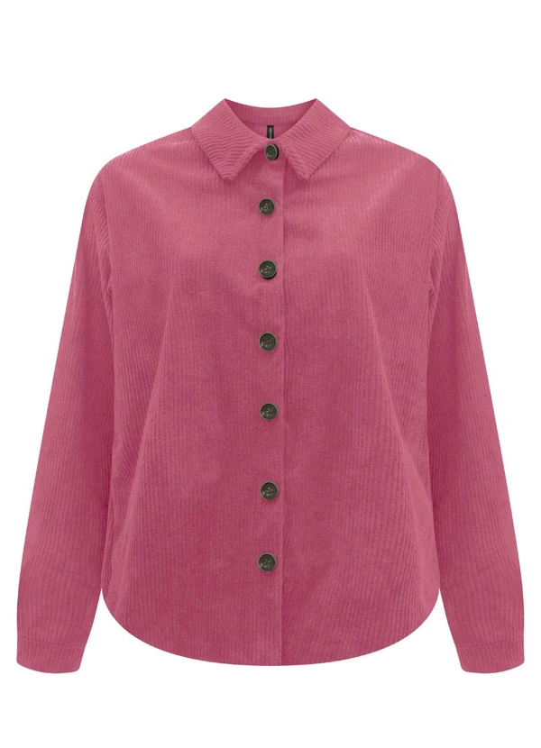 Lunender - Camisa em Veludo Cotelê Vermelho