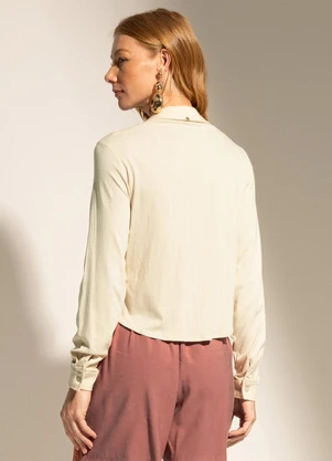 Gris - Camisa em Viscose  Bege - GRIS