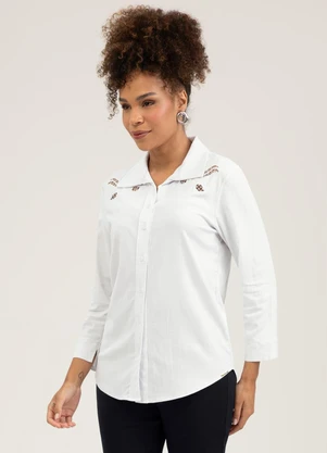 Cativa - Camisa em Viscose Branco - CATIVA