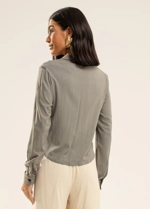Gris - Camisa em Viscose  Cinza - GRIS