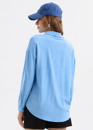 Cativa - Camisa em Viscose com Elastano Azul - CATIVA