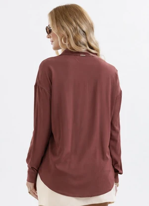 Cativa - Camisa em Viscose com Elastano Marrom - CATIVA