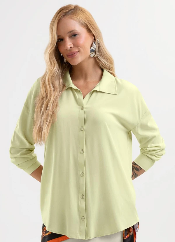 Cativa - Camisa em Viscose com Elastano Verde