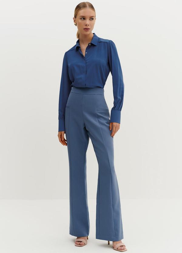 Principessa - Camisa em Viscose com Filetes nos Ombros Glaucia Azul 3